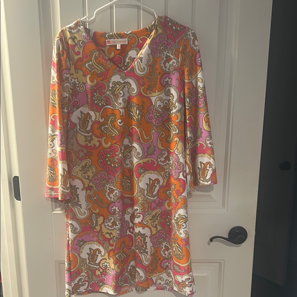 Jude Connally Pink and Orange Paisley Dress